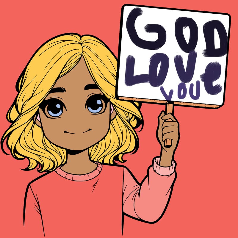 realistic girl holding up a sign