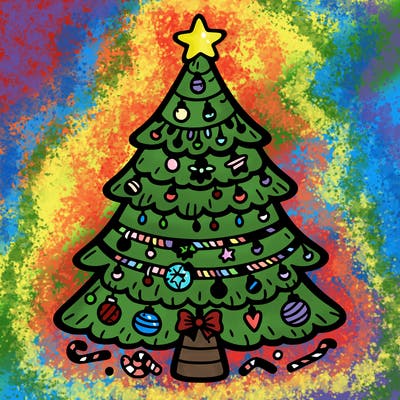 christmas tree with lots of details