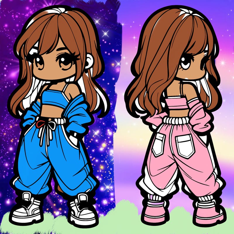 girl in crop top and baggy pants