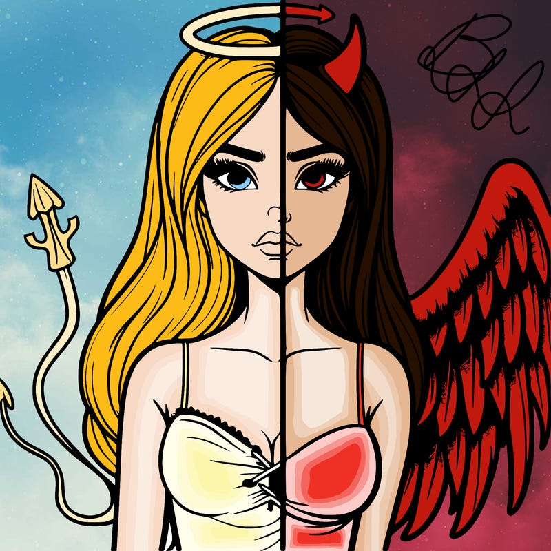 devil vs angel realistic girl