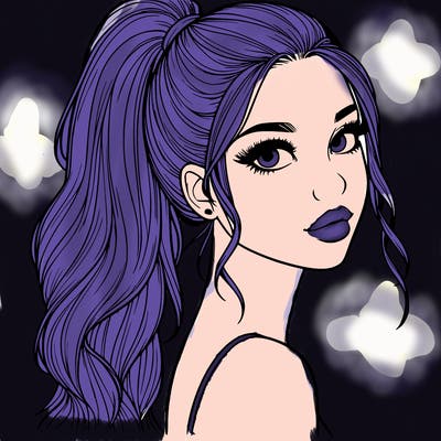 realistic pretty girl with high pony tail