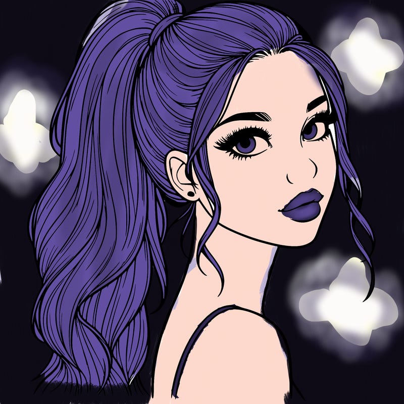 realistic pretty girl with high pony tail