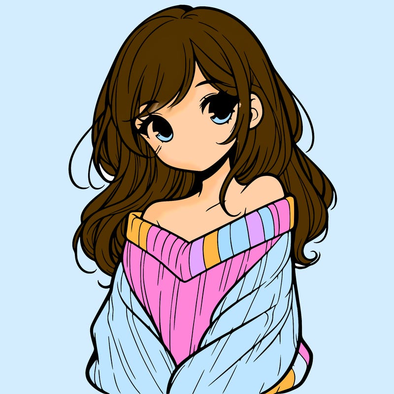 shy pretty girl wearing a sweater that is falling off one shoulder portrait