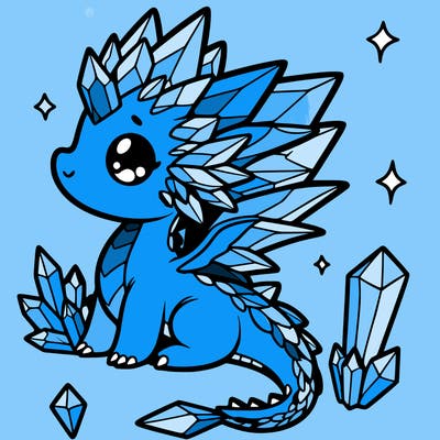 little cute crystal dragon