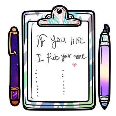 blank clip board with pen