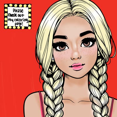 realistic girl with braids