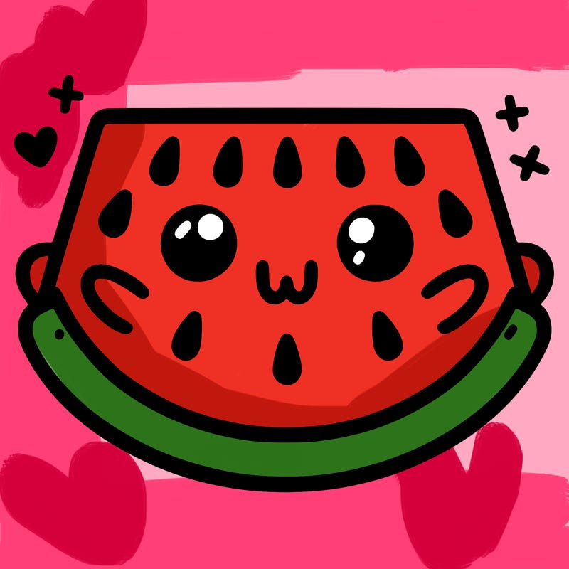 watermelon slice kawaii
