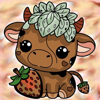 cute strawberry cow