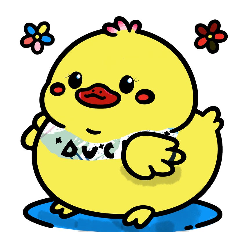a cute, simple, fat duck