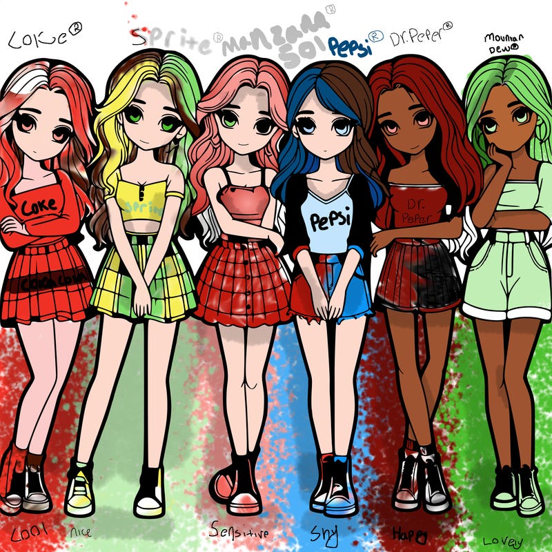 a group of girls realistic