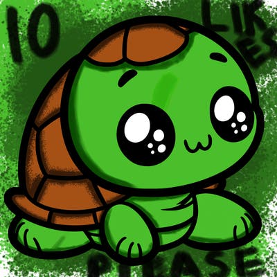 cute little animated turtle