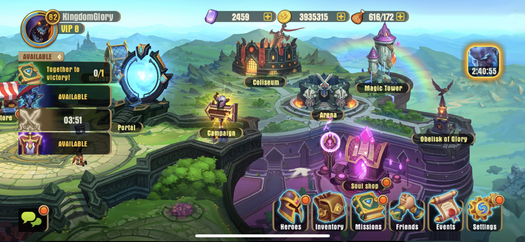 Main city hub menu in Juggernaut Wars showing various game mode buildings and tactical UI