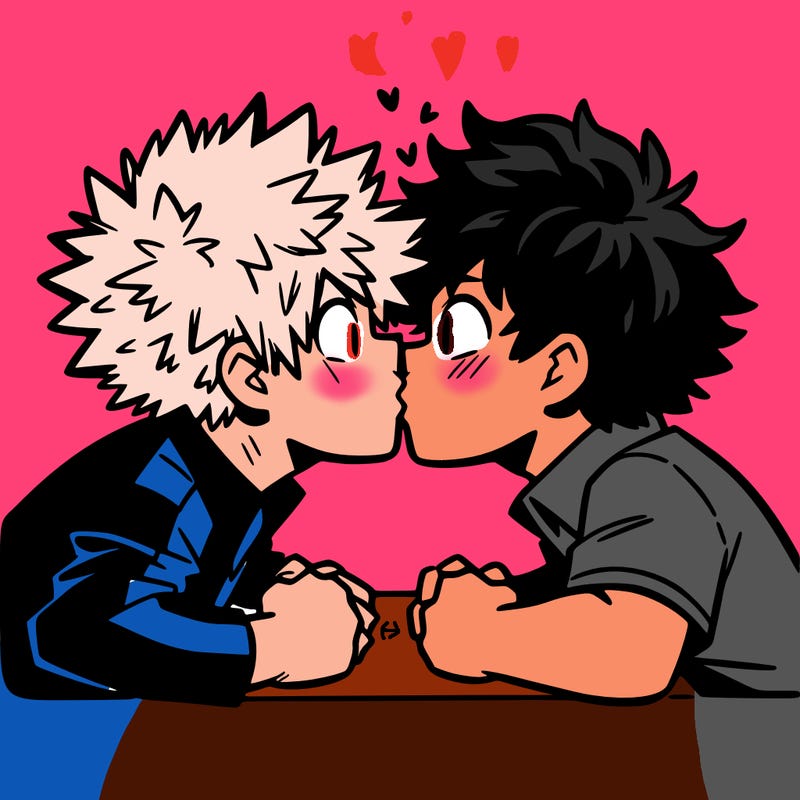 bakugou and deku smooching