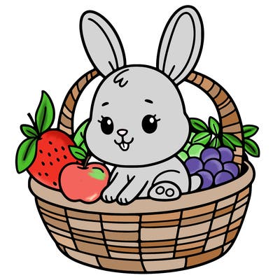 bunny in a fruit basket