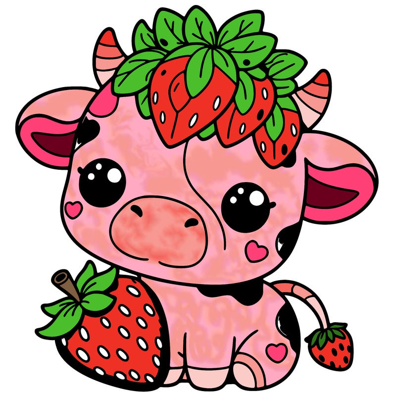 cute strawberry cow