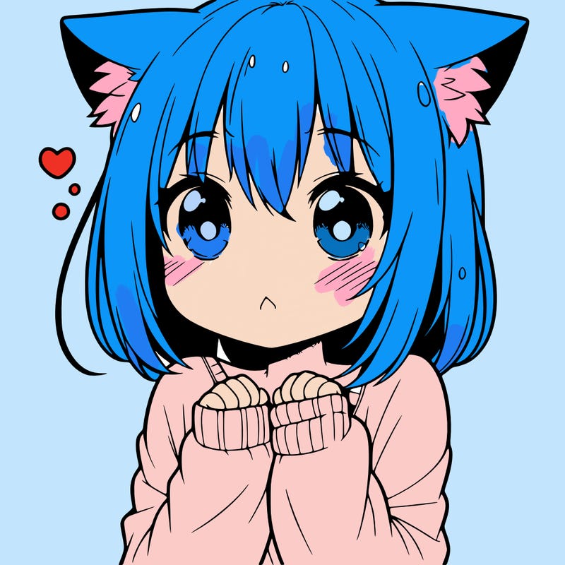 shy anime catgirl