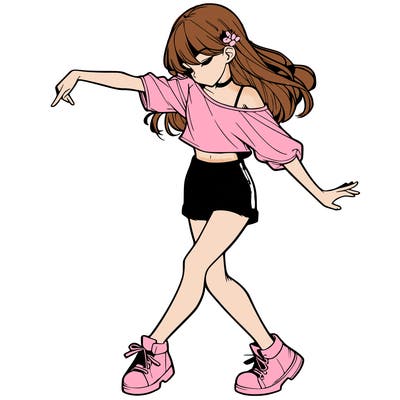 realistic girl danceing