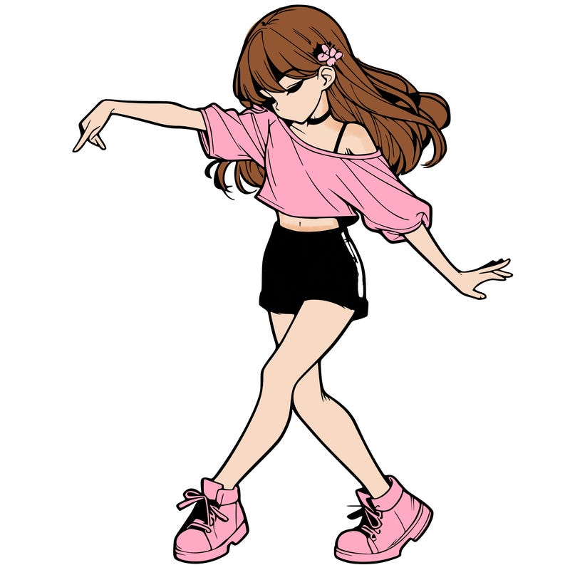 realistic girl danceing