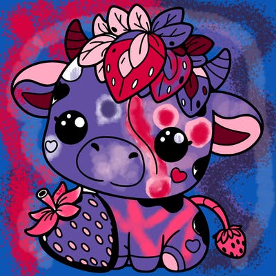 cute strawberry cow
