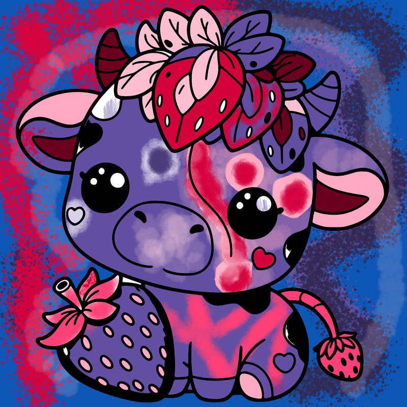 cute strawberry cow