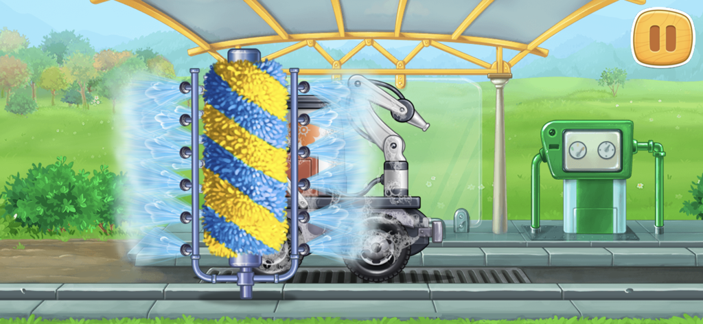 Farm car games: Tractor, truck - Estación de lavado de autos automática limpiando un camión de granja en un juego educativo para niños pequeños