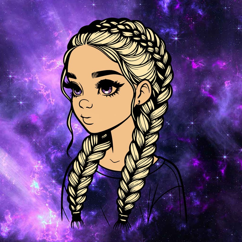 realistic girl with braids