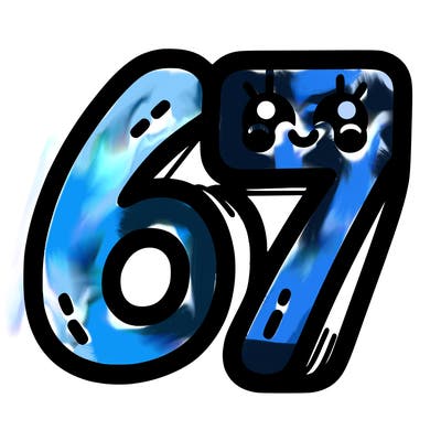 the numbers 67