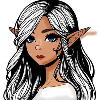 elf girl realistic dark fantasy