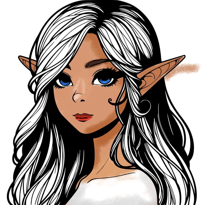 elf girl realistic dark fantasy