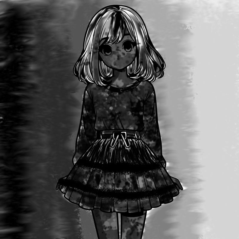 realistic girl with a skirt on