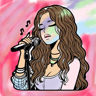 realistic female singer
