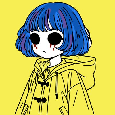 girl in raincoat with short hair