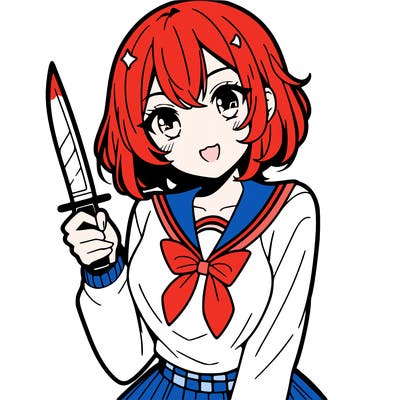 anime girl with a knife