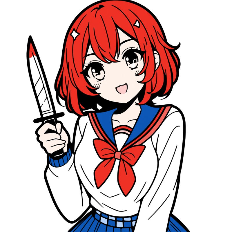 anime girl with a knife