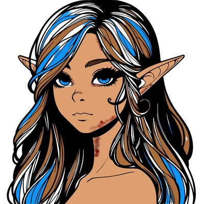 elf girl realistic dark fantasy