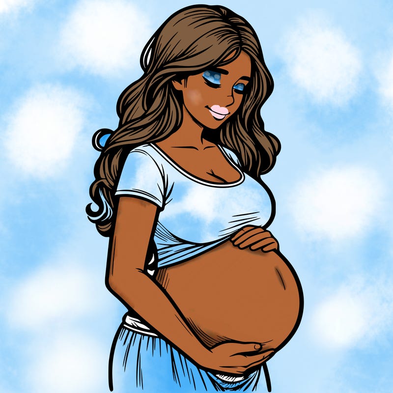 woman heavily pregnant realistic