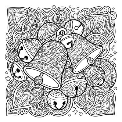Immerse yourself in holiday cheer with this stunning Zentangle Sleigh Bells coloring page. Each bell is adorned with unique, intricate patterns, offering a joyful and relaxing coloring experience.