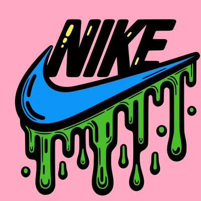 dripping nike logo