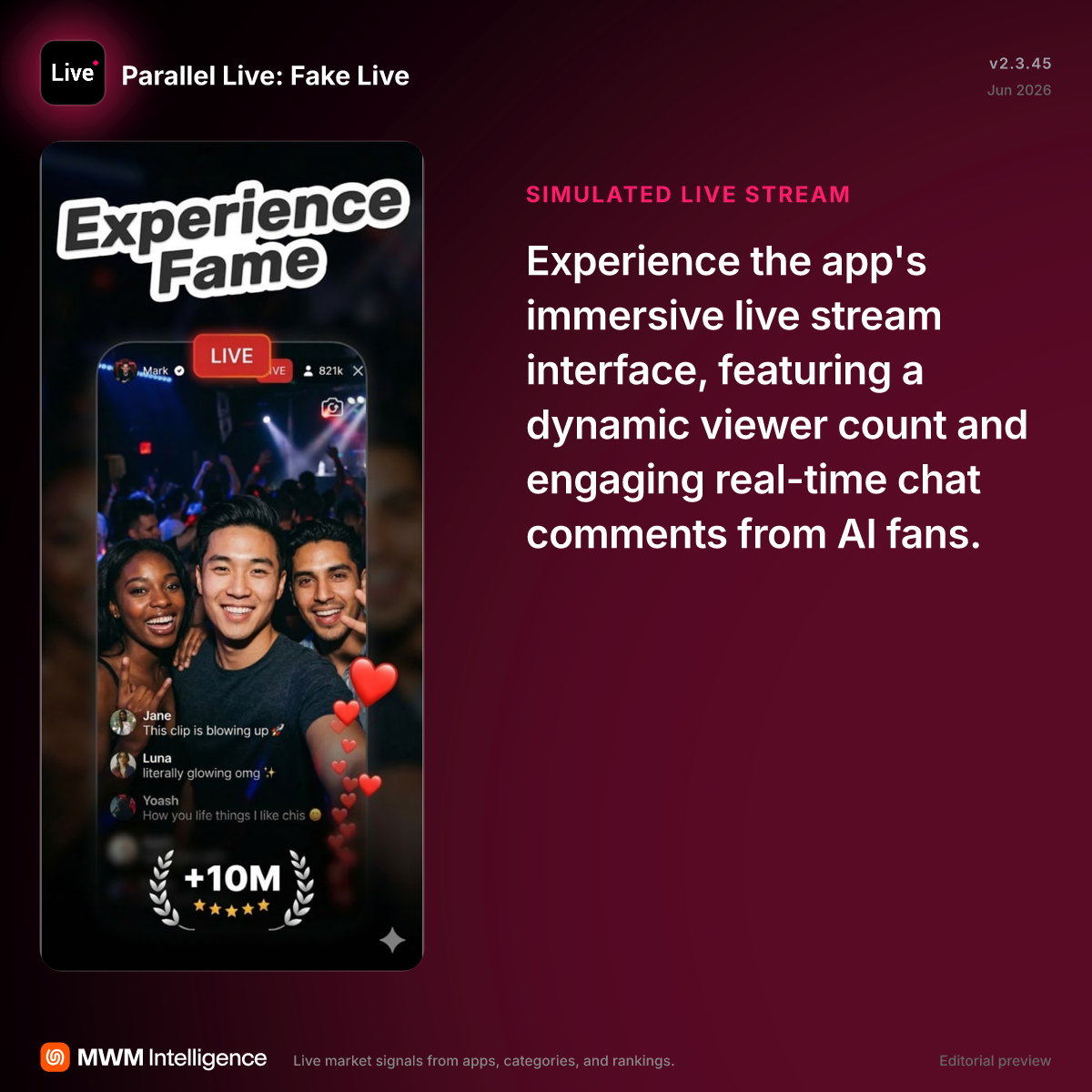Parallel Live: Fake Live - Entertainment App | MWM