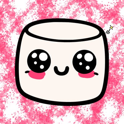 marshmallow with cute eyes
