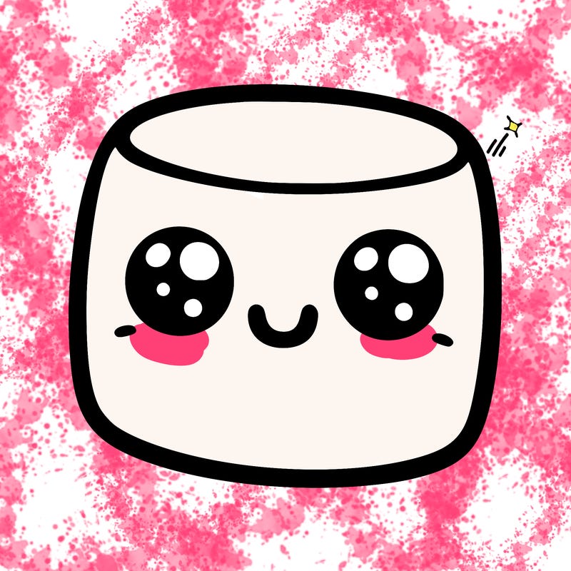 marshmallow with cute eyes