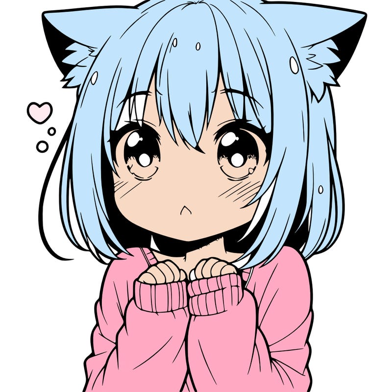 shy anime catgirl