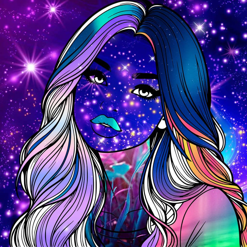 realistic girl with hair on her hair and lips