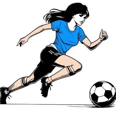realistic woman playing soccer