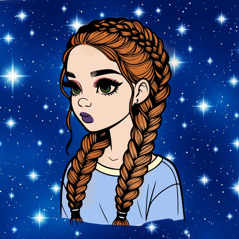 realistic girl with braids