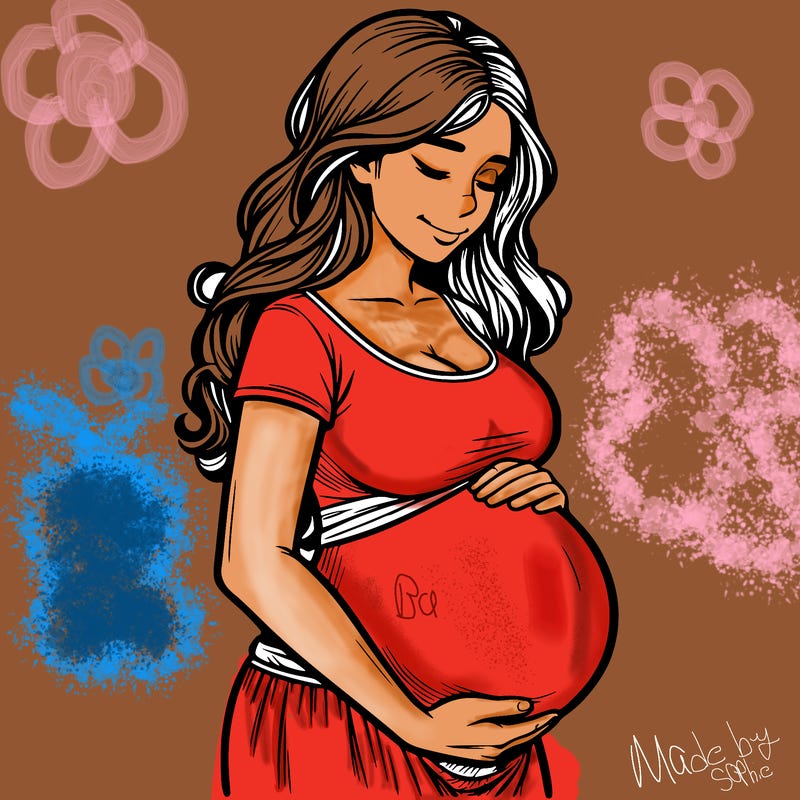 woman heavily pregnant realistic