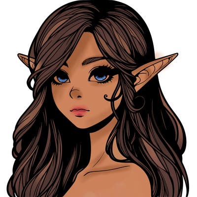elf girl realistic dark fantasy