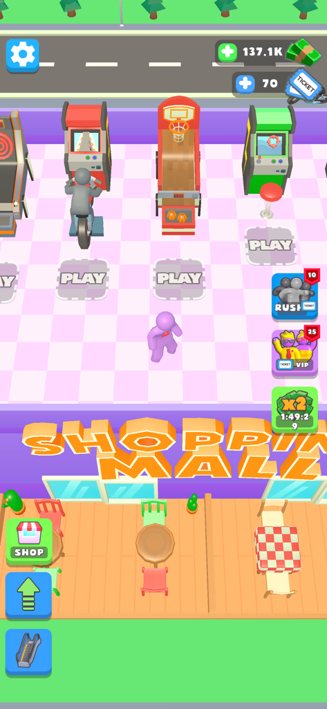 Shopping Mall 3D - Arcade and dining area in Shopping Mall 3D game