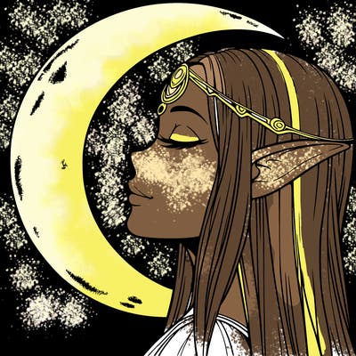 a realistic moon elf