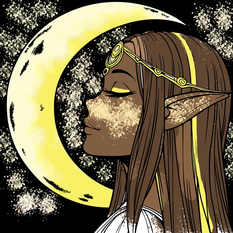 a realistic moon elf